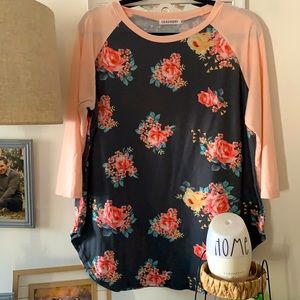 Boutique Floral Baseball Tee